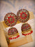Gold Plated Meenakari Floral Red Jhumka Earrings With White Pearl RAE0914