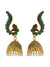 Gold Plated Meenakari Beautiful green Peacock Design Jhumka Earring RAE0921