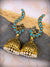 Gold Plated Meenakari Beautiful Blue Peacock Design Jhumka Earring RAE0922