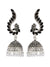 Oxidised German Silver Meenakari Beautiful BlackPeacock Design Jhumka Earring  RAE0926