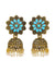 Traditional Gold plated Blue Kundan Earring With Pearls RAE0947