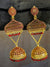 Traditional Indian Gold Plated Maroon Temple Style Jhumka Earring RAE0974