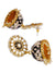 Designer Meenakari Kundan Black Gold Plated Earrings RAE1000