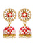 Beautiful Red Beaded Round Jhumka Earrings for Women & Girls