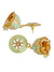 Traditional Gold plated SeaGreen Meenakari Enamel  Kundan Floral Earrings RAE1003