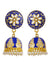 Traditional Gold plated  Yellow Meenakari Enamel  Kundan Floral Earrings  RAE1006