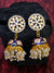 Meenakari Gold Plated Kundan Blue Jhumka Earrings With Pearls RAE1020