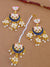 Indian Traditional Meenakari Enamel Kundan Pearl White Lotus Chandbali Earrings & Maang Tika Set  Handwork  RAE1048