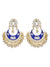 Gold-Plated Meenakari Chandbali Kundan Floral Blue Earrings With Pearls RAE1060