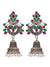 Oxidized German Silver Meenakri Floral Temple Design Jhumka Earring With Pearls RAE1080