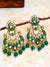 Crunchy Fashion Jewellery Traditional Gold-Plated Peacock Design Meenakari Dangler Earrings