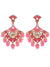 Antique Design With Kundan & Imitation Pearls Spare Head Pink Gold-Plated Earrings RAE1093