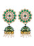 Traditional Gold- plated Round Floral Green Jhumka Earring RAE1100
