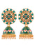 Beautiful Gold-Plated Bollywood Style Green Meenakari Kundan Work  Jhumka Earrings RAE1108