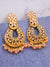 Traditional Gold- Plated Double Floral  Pink Color Dangler Earrings RAE1120
