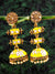 Long Gold Plated Royal  Rajasthani Design Double Step Pink Layered Kundan Jhumka Earring  RAE1130