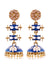 Long Gold Plated Royal  Rajasthani Design Double Step Pink Layered Kundan Jhumka Earring  RAE1130