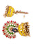 Beautiful Meenakari Peacock Inspired Gold-Plated Yellow-Multicolor Jhumka Earrings RAE1138