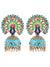 Beautiful Meenakari Peacock Inspired Gold-Plated Blue-Multicolor Jhumka Earrings RAE1141