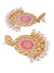 Designer Gold-Plated Kundan Stone Pink Dangler White  Pearl Stone Studs Earrings RAE1145