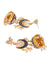 Ethnic Gold-Plated Lotus Style Blue Jhumka Earrings With White Pearls RAE1150