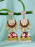 Gold-Plated Lotus Style Maroon Meenakari Jhumka Earrings