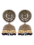 Gold-Plated Round Designs Black Pearls Jhumka Earrings RAE1162