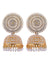 Gold-Plated Round Designs White Pearls Jhumka Earrings RAE1165