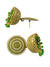 Gold-Plated Round Designs Green Pearls Jhumka Earrings RAE1168