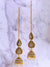 Designer Afghani Kashmiri  Traditional Gold-Plated Tribal Dangle Layer Jhumka Long Earrings   RAE1179