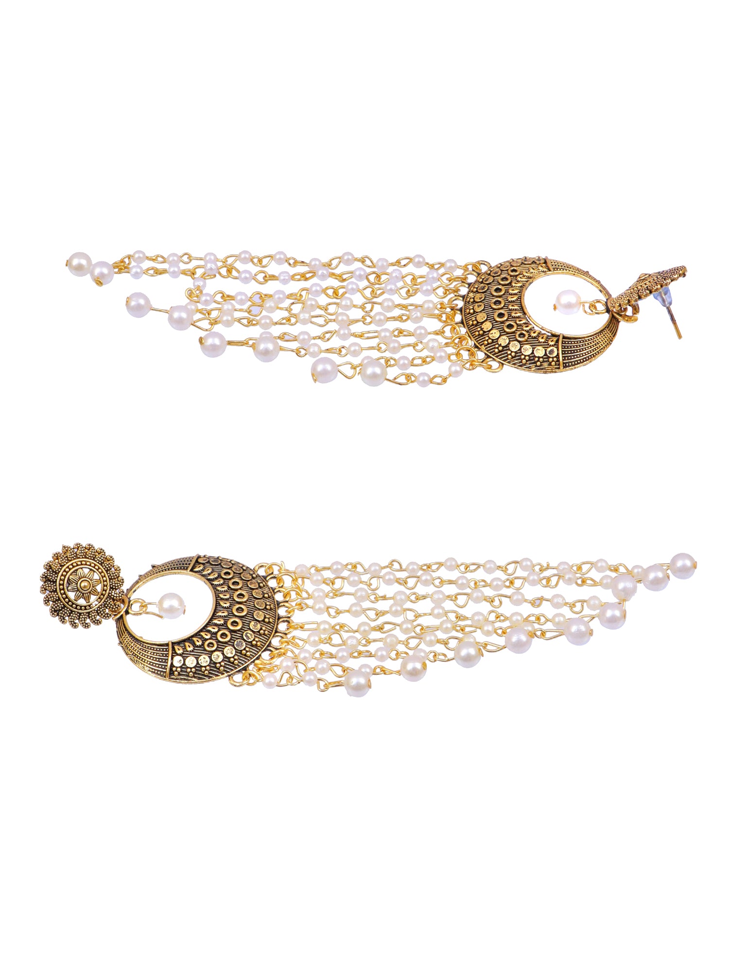 Gold Plated Asymmetric  Drop & Dangler Earrings for Stylish Women & Girls