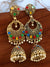 Oxidised  Gold-plated Antique Multicolor Jhumka Earrings RAE1185