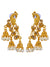Traditional Gold-Plated  Peacock Design Earrings with hanging beads in jhumka RAE1190