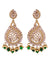 Traditional Indian Kundan Gold-Plated Maang Tika & Earrings with Green Pearl Set RAE1197