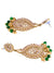 Traditional Indian Kundan Gold-Plated Maang Tika & Earrings with Green Pearl Set RAE1197