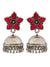 Oxidised German Silver Pink Star Look Design Earrings RAE1199