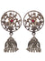 Antique German Silver Finish Bird Earrings With Jhumka Style  RAE1209