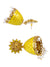 Gold-Plated Round  Kundan Yellow  Jhumka Earrings RAE1211