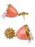 Gold-Plated Round  Kundan Pink Jhumka Earrings RAE1212