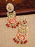 New Collection Of Chandbali Long Dangler Earring in Red  RAE1229