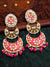 Blue Chandbali Long Danglers Gold Plated Bridal Earrings For Wedding Party