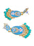 Traditonal Gold Plated Sky Blue Meenakari Long Pearl Dangler Earrings