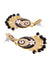 Traditonal Gold Plated Black Meenakari Long Pearl Dangler Earrings