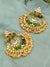 New Collection Of Chandbali Earrings Gold- Green Colour RAE1244