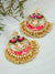 New Collection Of Chandbali Earrings Gold- Pink Colour RAE1246