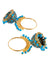 New Stylish Collection Of Hoops Jhumka Earring Gold Plated- Aqua  RAE1263