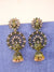 Meenakari Jewellery Traditional Gold-Plated Peach Color Kundan Stylish Fancy Party Wear Pearl Stylish Ethnic Peacock Jhumka Earrings RAE1281