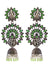 Meenakari Jewellery Traditional Gold-Plated Green Kundan Stylish Fancy Party Wear Pearl Stylish Ethnic Peacock Jhumka Earrings RAE1292