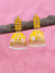 Gold-Plated Leaf Meenakari Jhumka Earrings for Women