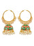 Gold-Plated Meenakrari Multicolor Hoop Earring With White Pearls RAE1335
